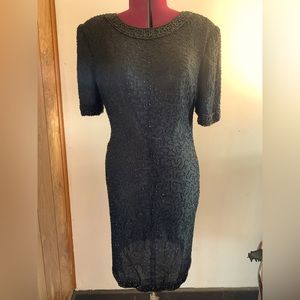 Lawrence Kazar Beaded Cocktail Dress